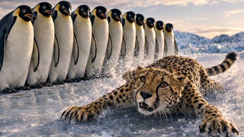 I pinguini e il ghepardo