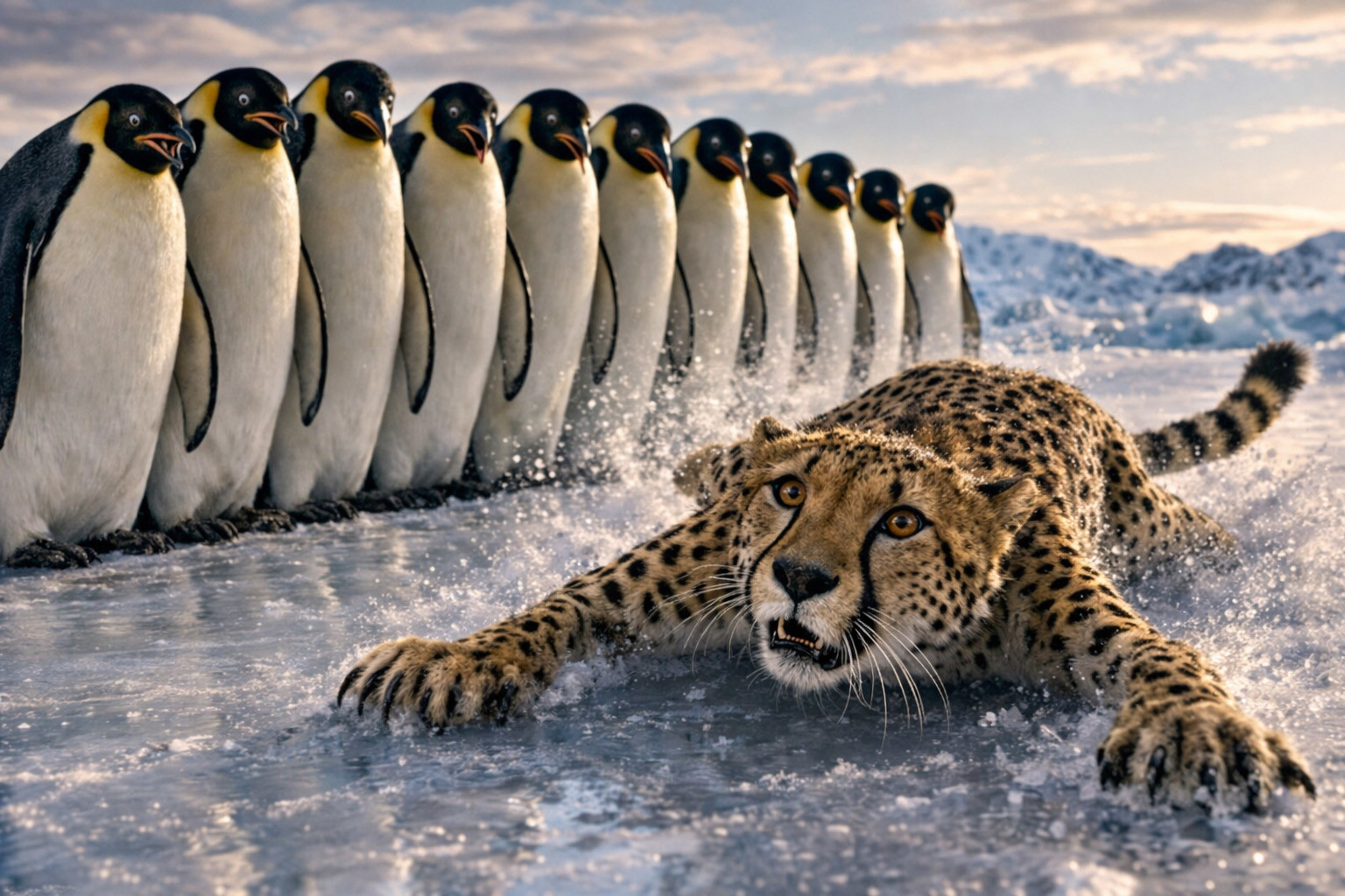 I pinguini e il ghepardo